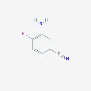 molecular formula C8H7FN2 B12104364 5-Amino-4-fluoro-2-methylbenzonitrile 