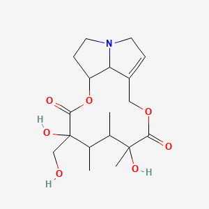 molecular formula C18H27NO7 B12104367 4,7-Dihydroxy-4-(hydroxymethyl)-5,6,7-trimethyl-2,9-dioxa-14-azatricyclo[9.5.1.014,17]heptadec-11-ene-3,8-dione 