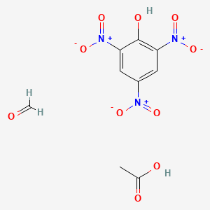 molecular formula C9H9N3O10 B1210442 Acetic acid;formaldehyde;2,4,6-trinitrophenol CAS No. 37330-50-0