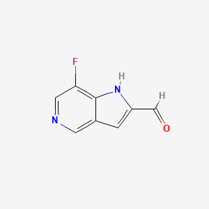 molecular formula C8H5FN2O B12104422 7-Fluoro-1H-pyrrolo[3,2-c]pyridine-2-carbaldehyde 