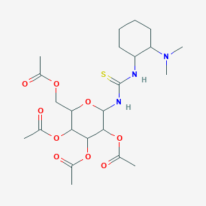 molecular formula C23H37N3O9S B12104425 N-[(1R,2R)-2-(Dimethylamino)cyclohexyl]-N'-(2,3,4,6-tetra-O-acetyl-beta-D-glucopyranosyl)thiourea 