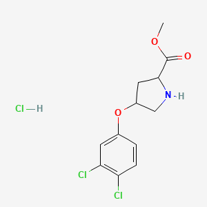 molecular formula C12H14Cl3NO3 B12104516 Methyl 4-(3,4-dichlorophenoxy)pyrrolidine-2-carboxylate;hydrochloride 