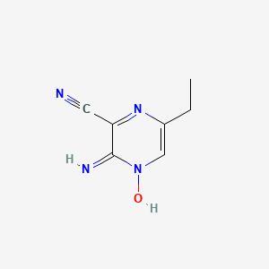 molecular formula C7H8N4O B12104533 2-Pyrazinecarbonitrile, 3-amino-6-ethyl-, 4-oxide 