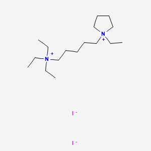 molecular formula C17H38I2N2 B1210455 Pyrrolidinium, 1-ethyl-1-(5-(triethylammonio)pentyl)-, diiodide CAS No. 120186-29-0