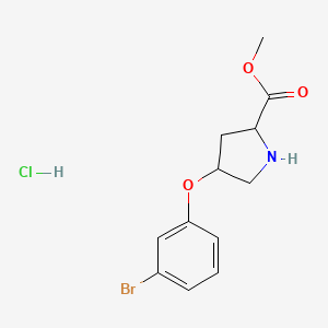 molecular formula C12H15BrClNO3 B12104553 Methyl (2S,4S)-4-(3-bromophenoxy)-2-pyrrolidinecarboxylate 