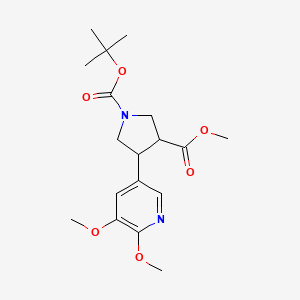 molecular formula C18H26N2O6 B12104642 1-Tert-butyl 3-methyl 4-(5,6-dimethoxypyridin-3-yl)pyrrolidine-1,3-dicarboxylate 