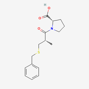 molecular formula C16H21NO3S B1210465 (S)-1-((S)-3-(Benzylthio)-2-methylpropanoyl)pyrrolidine-2-carboxylic acid CAS No. 81276-20-2