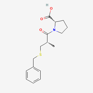 B1210465 (S)-1-(2-Methyl-1-oxo-3-((phenylmethyl)thio)propyl)-L-proline CAS No. 81276-20-2