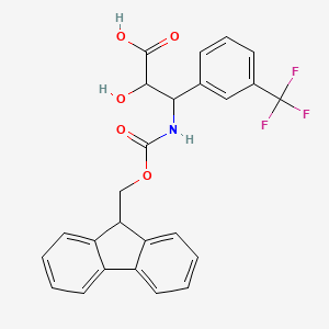 molecular formula C25H20F3NO5 B12104676 3-(9H-fluoren-9-ylmethoxycarbonylamino)-2-hydroxy-3-[3-(trifluoromethyl)phenyl]propanoic acid 