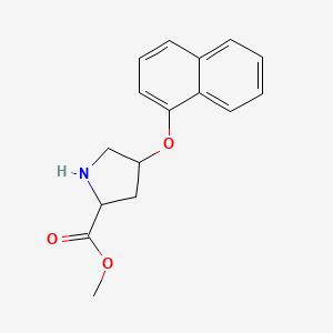 molecular formula C16H17NO3 B12104758 Methyl 4-naphthalen-1-yloxypyrrolidine-2-carboxylate 