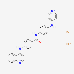Quinolinium, 1-methyl-4-(p-((p-((1-methylpyridinium-4-yl)amino)phenyl)carbamoyl)anilino)-, dibromide