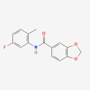 molecular formula C15H12FNO3 B1210483 N-(5-fluoro-2-methylphenyl)-1,3-benzodioxole-5-carboxamide 