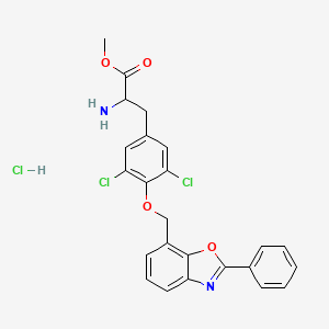 molecular formula C24H21Cl3N2O4 B12104837 L-Tyrosine, 3,5-dichloro-O-[(2-phenyl-7-benzoxazolyl)methyl]-, methylester, monohydrochloride 