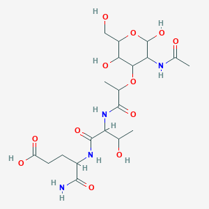 molecular formula C20H34N4O12 B12104846 4-[[2-[2-[3-Acetamido-2,5-dihydroxy-6-(hydroxymethyl)oxan-4-yl]oxypropanoylamino]-3-hydroxybutanoyl]amino]-5-amino-5-oxopentanoic acid 