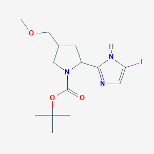 molecular formula C14H22IN3O3 B12104896 tert-butyl 2-(5-iodo-1H-imidazol-2-yl)-4-(methoxymethyl)pyrrolidine-1-carboxylate 