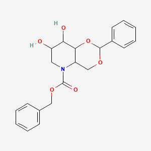 molecular formula C21H23NO6 B12104977 (2R,4aR,7S,8R,8aR)-Hexahydro-7,8-dihydroxy-2-phenyl-5H-1,3-dioxino[5,4-b]pyridine-5-carboxylic Acid Phenylmethyl Ester 