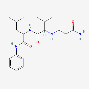 molecular formula C20H32N4O3 B12104996 2-[[2-[(3-amino-3-oxopropyl)amino]-3-methylbutanoyl]amino]-4-methyl-N-phenylpentanamide 
