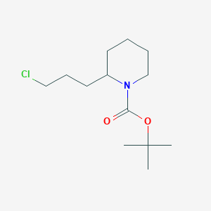 molecular formula C13H24ClNO2 B12105067 tert-Butyl 2-(3-chloropropyl)piperidine-1-carboxylate 