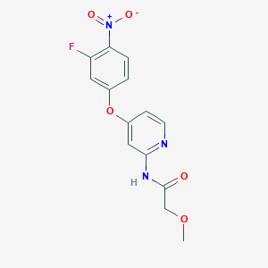 molecular formula C14H12FN3O5 B12105071 N-(4-(3-Fluoro-4-nitrophenoxy)pyridin-2-yl)-2-methoxyacetamide 