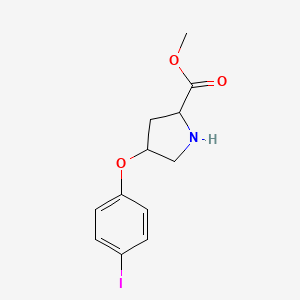 molecular formula C12H14INO3 B12105123 Methyl 4-(4-iodophenoxy)pyrrolidine-2-carboxylate 