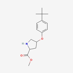 molecular formula C16H23NO3 B12105128 Methyl 4-(4-tert-butylphenoxy)pyrrolidine-2-carboxylate 