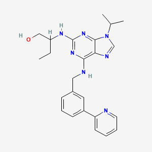 molecular formula C24H29N7O B12105150 2-[[9-Propan-2-yl-6-[(3-pyridin-2-ylphenyl)methylamino]purin-2-yl]amino]butan-1-ol 