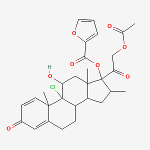 molecular formula C29H33ClO8 B12105157 21-Acetyloxy Deschloromometasone Furoate 