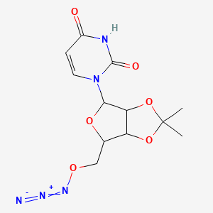 molecular formula C12H15N5O6 B12105202 1-[6-(Azidooxymethyl)-2,2-dimethyl-3a,4,6,6a-tetrahydrofuro[3,4-d][1,3]dioxol-4-yl]pyrimidine-2,4-dione 