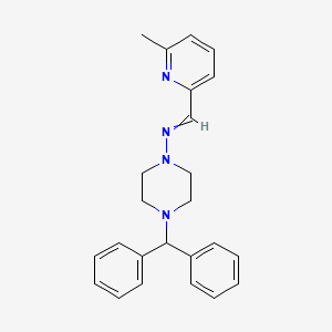 molecular formula C24H26N4 B1210524 N-(4-benzhydrylpiperazin-1-yl)-1-(6-methylpyridin-2-yl)methanimine 