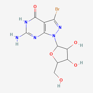 molecular formula C10H12BrN5O5 B12105241 8-Aza-7-bromo-7-deazaguanosine 