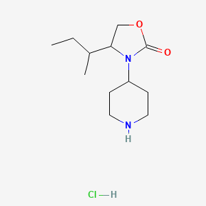 molecular formula C12H23ClN2O2 B12105253 4-Butan-2-yl-3-piperidin-4-yl-1,3-oxazolidin-2-one;hydrochloride 
