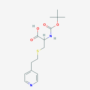 molecular formula C15H22N2O4S B12105259 (R)-2-((tert-Butoxycarbonyl)amino)-3-((2-(pyridin-4-yl)ethyl)thio)propanoic acid 