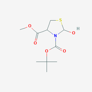 molecular formula C10H17NO5S B12105262 3-O-tert-butyl 4-O-methyl (2S,4R)-2-hydroxy-1,3-thiazolidine-3,4-dicarboxylate 