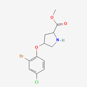 molecular formula C12H13BrClNO3 B12105393 Methyl 4-(2-bromo-4-chlorophenoxy)pyrrolidine-2-carboxylate 