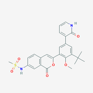 molecular formula C26H26N2O6S B12105422 N-{3-[3-Tert-Butyl-2-Methoxy-5-(2-Oxo-1,2-Dihydropyridin-3-Yl)phenyl]-1-Oxo-1h-Isochromen-7-Yl}methanesulfonamide 