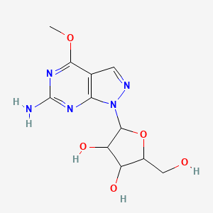molecular formula C11H15N5O5 B12105450 6-Amino-4-methoxy-1-(beta-D-ribofuranosyl)-1H-pyrazolo[3,4-d]pyrimidine 
