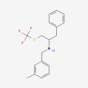 molecular formula C18H20F3NS B12105461 (1-Benzyl-2-trifluoromethylsulfanyl-ethyl)-(3-methyl-benzyl)-amine 