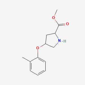 molecular formula C13H17NO3 B12105477 Methyl 4-(2-methylphenoxy)pyrrolidine-2-carboxylate 