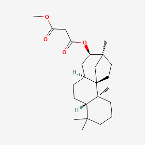 molecular formula C24H38O4 B1210551 methyl (4aR,6aR,8S,9R,11aR,11bR)-4,4,9,11b-tetramethyltetradecahydro-9,11a-methanocyclohepta[a]naphthalen-8-yl rel-malonate 