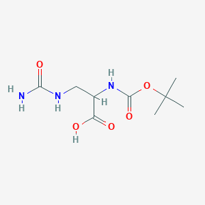 molecular formula C9H17N3O5 B12105518 Boc-albizziin 
