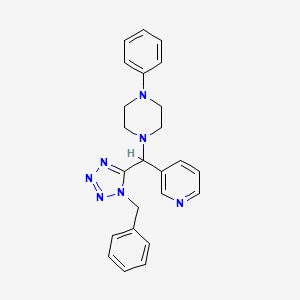 1-Phenyl-4-[[1-(phenylmethyl)-5-tetrazolyl]-(3-pyridinyl)methyl]piperazine