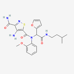 4-amino-N5-[1-(2-furanyl)-2-(3-methylbutylamino)-2-oxoethyl]-N5-(2-methoxyphenyl)isothiazole-3,5-dicarboxamide