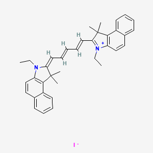 molecular formula C37H39IN2 B12105641 3-Ethyl-2-(5-(3-ethyl-1,1-dimethyl-1H-benzo[e]indol-2(3H)-ylidene)penta-1,3-dien-1-yl)-1,1-dimethyl-1H-benzo[e]indol-3-ium iodide 