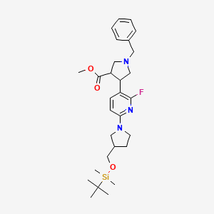 molecular formula C29H42FN3O3Si B12105645 Methyl 1-benzyl-4-[6-(3-{[(tert-butyldimethylsilyl)oxy]methyl}pyrrolidin-1-yl)-2-fluoropyridin-3-yl]pyrrolidine-3-carboxylate 