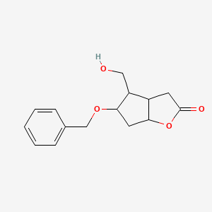molecular formula C15H18O4 B12105686 4-(Hydroxymethyl)-5-phenylmethoxy-3,3a,4,5,6,6a-hexahydrocyclopenta[b]furan-2-one 
