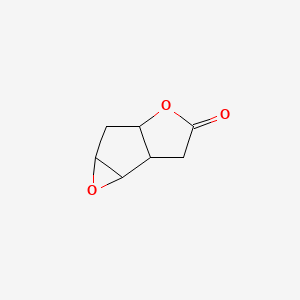 molecular formula C7H8O3 B12105687 Hexahydro-1,4-dioxa-cyclopropa[a]pentalen-3-one 