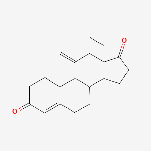 molecular formula C20H26O2 B12105705 13-ethyl-11-methylidene-2,6,7,8,9,10,12,14,15,16-decahydro-1H-cyclopenta[a]phenanthrene-3,17-dione 