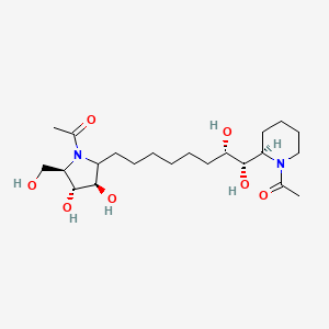 2-Piperidineethanol, 1-acetyl-alpha-(6-((2R,3R,4R,5R)-1-acetyl-3,4-dihydroxy-5-(hydroxymethyl)-2-pyrrolidinyl)hexyl)-beta-hydroxy-, (alphaS,betaS,2R)-