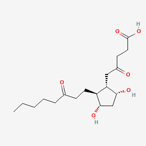 molecular formula C18H30O6 B1210578 5-[(1S,2S,3S,5R)-3,5-dihydroxy-2-(3-oxooctyl)cyclopentyl]-4-oxopentanoic acid CAS No. 68376-88-5