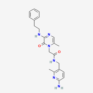 molecular formula C22H26N6O2 B1210580 N-[(6-amino-2-methyl-3-pyridinyl)methyl]-2-[6-methyl-2-oxo-3-(2-phenylethylamino)-1-pyrazinyl]acetamide CAS No. 199294-70-7